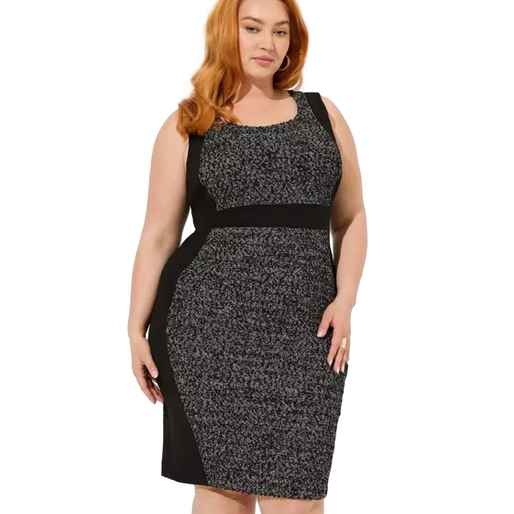 Torrid Black and Gray Midi Dress
